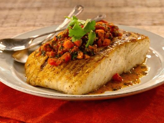 Foto-bijela riba na roštilju s mastilom