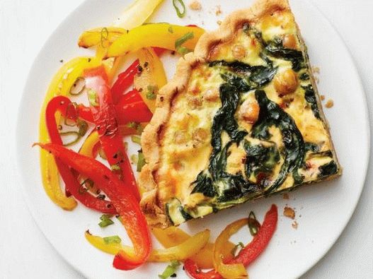 Fotografija Quiche-a sa špinatom, slanutkom i slatkom paprom