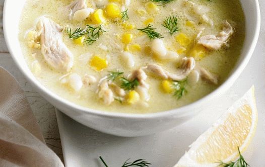 Foto pileća supa sa kukuruzom i orzo pastom