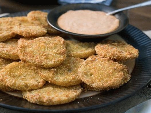 Fotografija jela - duboko prženi zeleni paradajz sa začinjenom majonezom