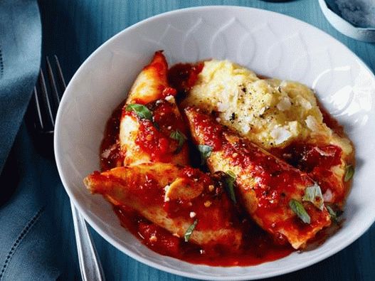 Kozice punjene škampima i polentom