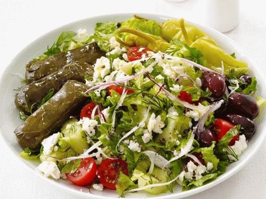 Fotografska jela - grčka salata s dolmadama