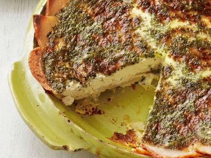 Fotografija Otvorena pita od jaja i sira na krompirovoj torti