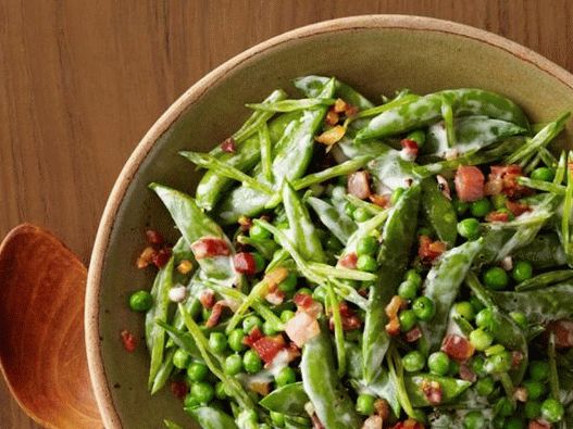 Zeleni grašak sa šlagom i pancetom