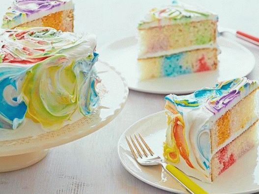 Fotografija jela - Rainbow torta obojena glazura