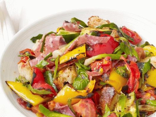 Fotografija jela - salata sa roštilja sa panzanelom u salami