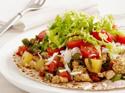 Fotografija tofu skuhanog s krompirom (tofu omlet)